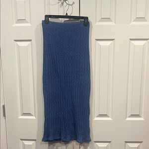 By Together Blue Textured Pencil Skirt